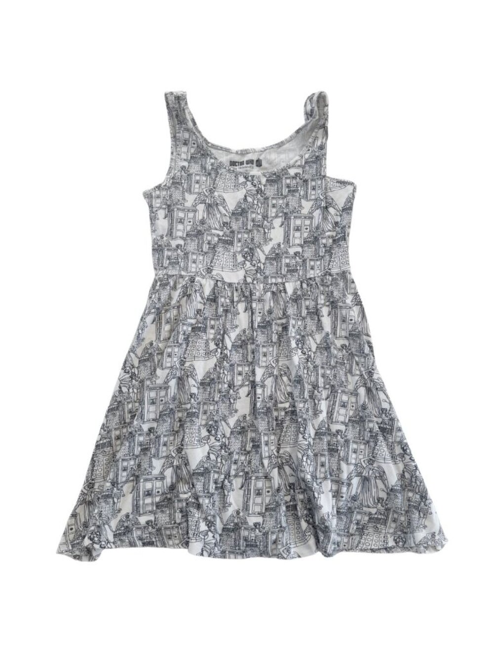 Her Universe Doctor Who Bad Guys Villains Skater Dress Off-White Mini